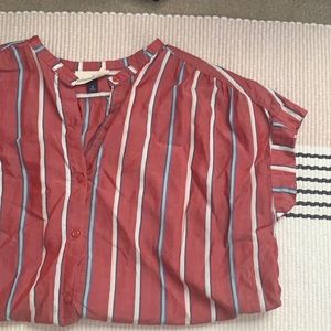 Red Striped Button Up